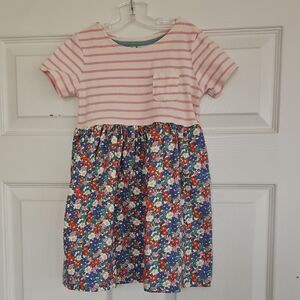 Mini Boden Striped And Floral Dress